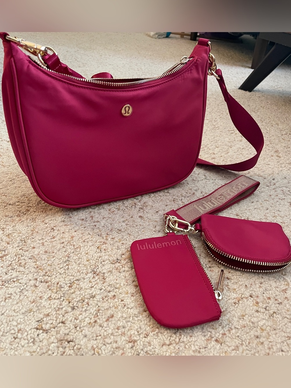 Lululemon City Essentials Bag 3L and Dual Pouch Wristlet - Pink NWOT